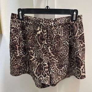 The Kooples Brown Leopard Print Shorts